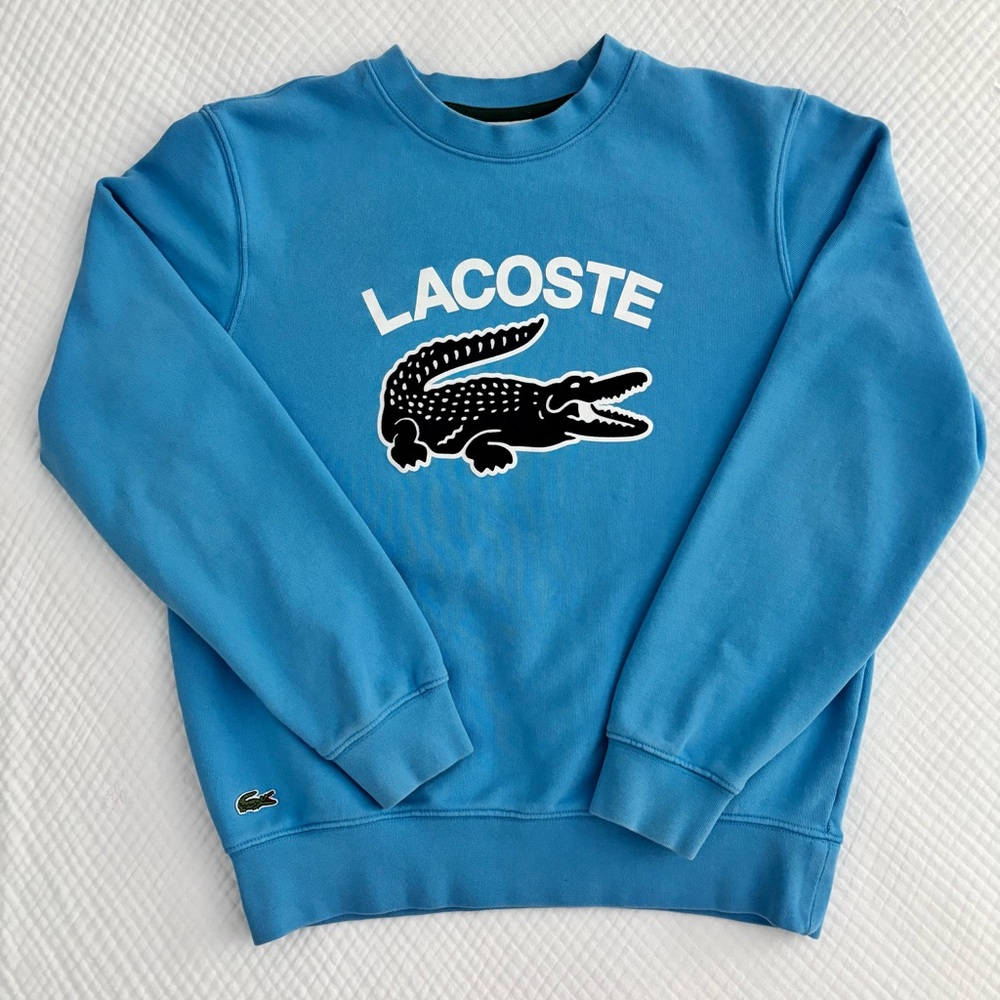 Lacoste Men's Size S Crewneck Sweatshirt  in Vibrant Blue